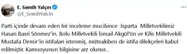 Üç MHP Milletvekili'nin İstifası Kabul Edildi